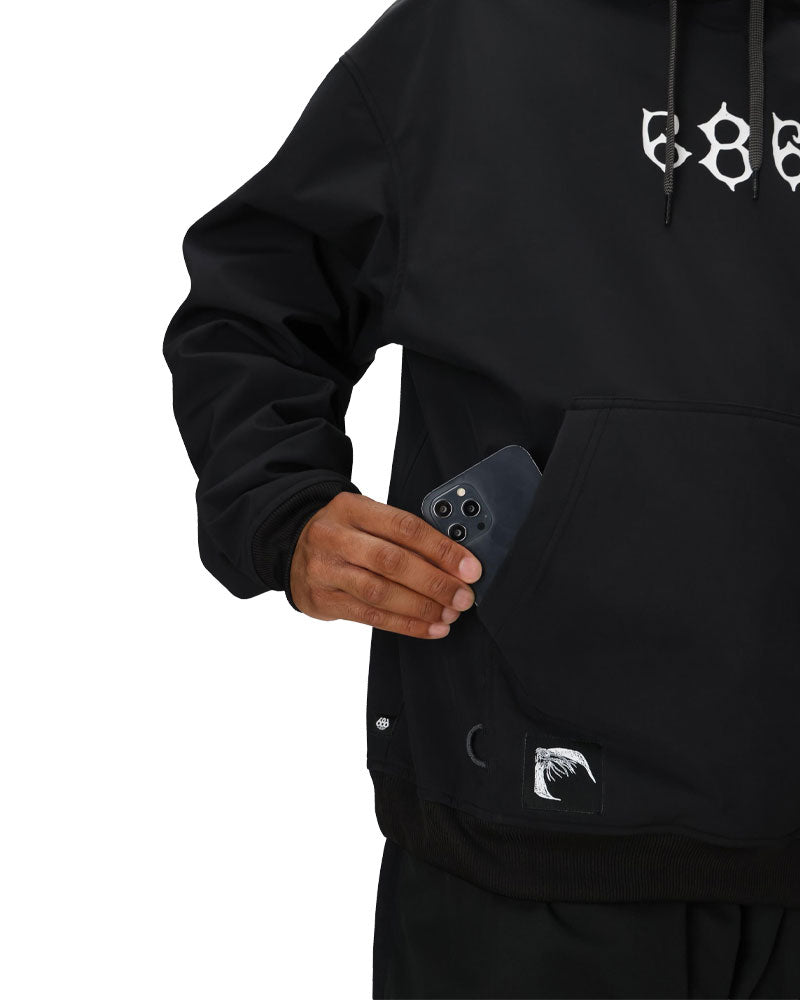 686 Men's Waterproof Team Hoodie Black Print 2026