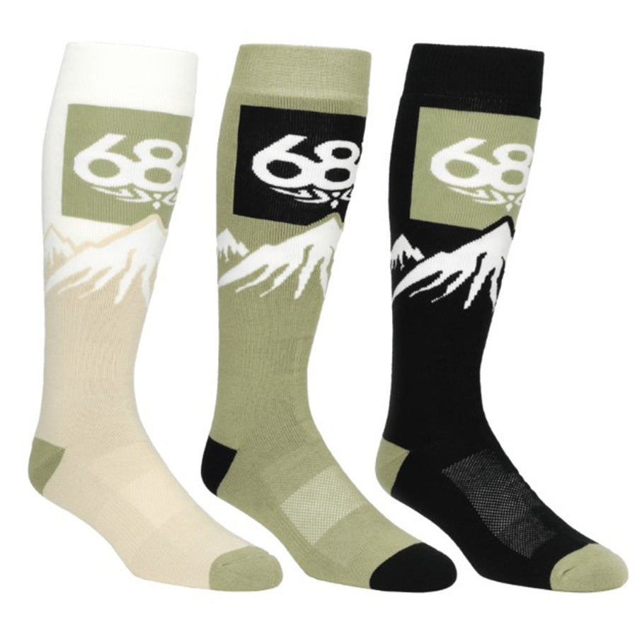 686 Mens Snow Caps Socks - 3 Pack Multi 2026