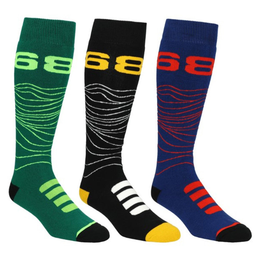 686 Mens Topo Socks - 3 Pack Assorted 2026