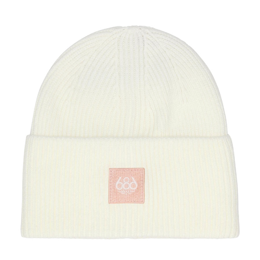 686 Women's Big Cuff Beanie White 2026