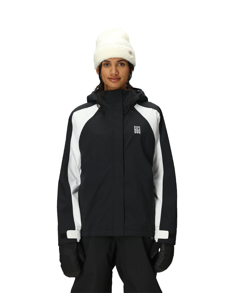 686 Women's Hologram Shell Jacket Black Colorblock 2026