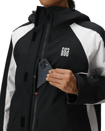 686 Women's Hologram Shell Jacket Black Colorblock 2026