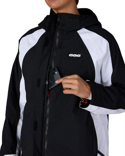 686 Women's Hologram Shell Jacket Black White Colorblock 2027