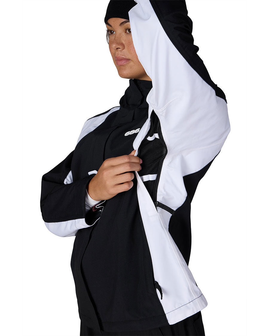 686 Women's Hologram Shell Jacket Black White Colorblock 2027