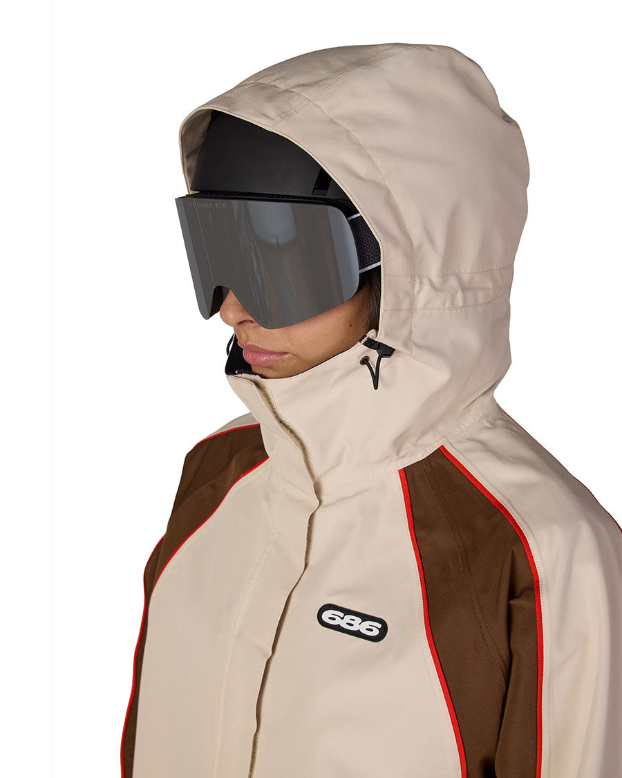 686 Women's Hologram Shell Jacket Limestone Colorblock 2027