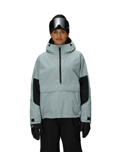 686 Women's Outline Shell Anorak Dusty Marine Grid 2026