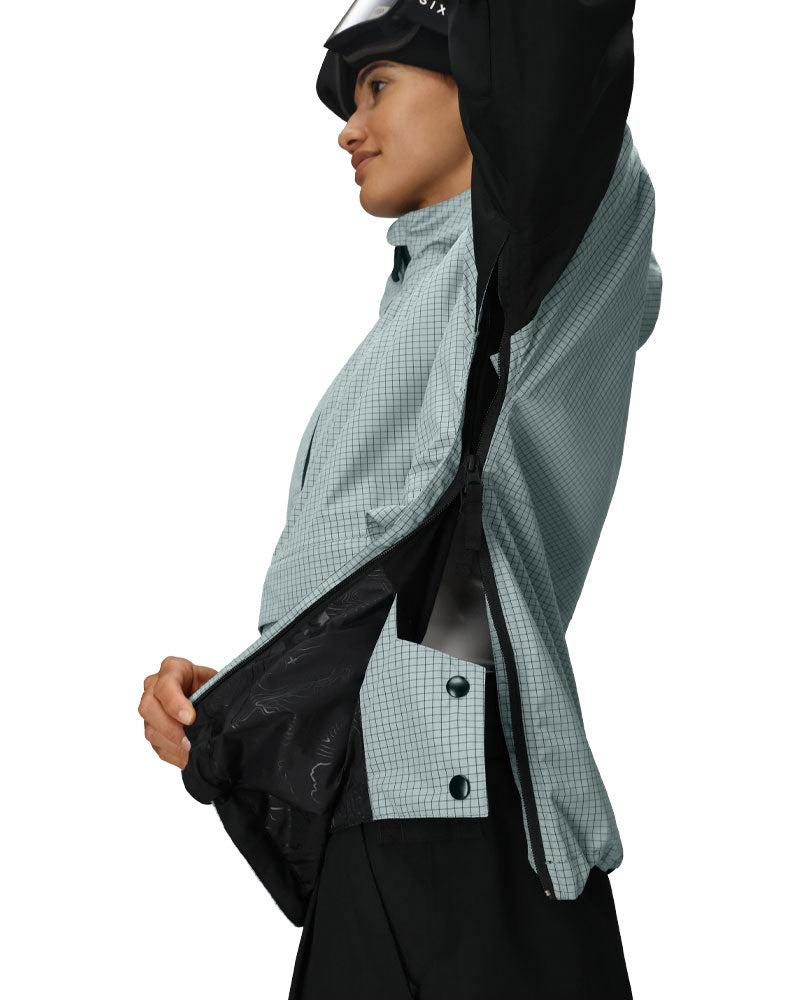 686 Women's Outline Shell Anorak Dusty Marine Grid 2026