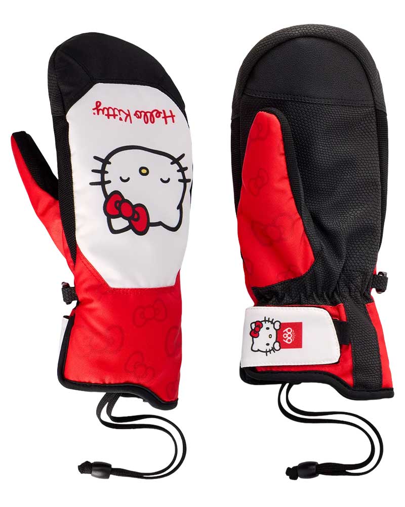686 Women's Revel Mitt Hello Kitty Red White 2027