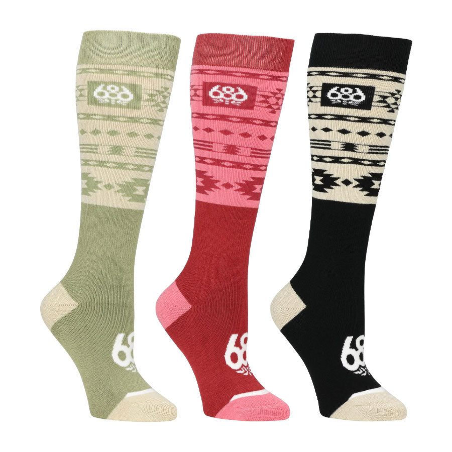 686 Women's Southwest Socks 3 Pack Assorted 2026