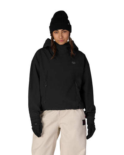 686 Women's Waterproof Team Crop Hoodie Black 2027