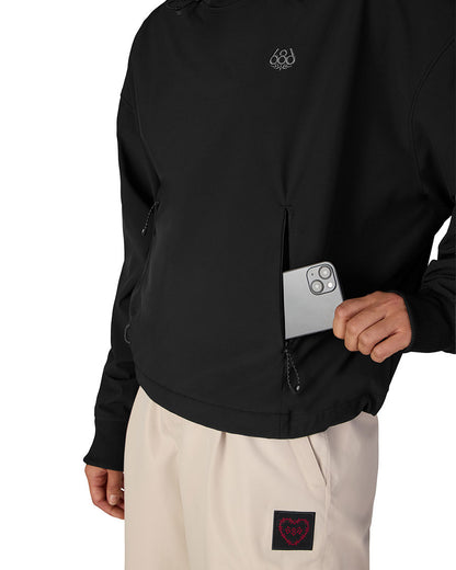 686 Women's Waterproof Team Crop Hoodie Black 2027