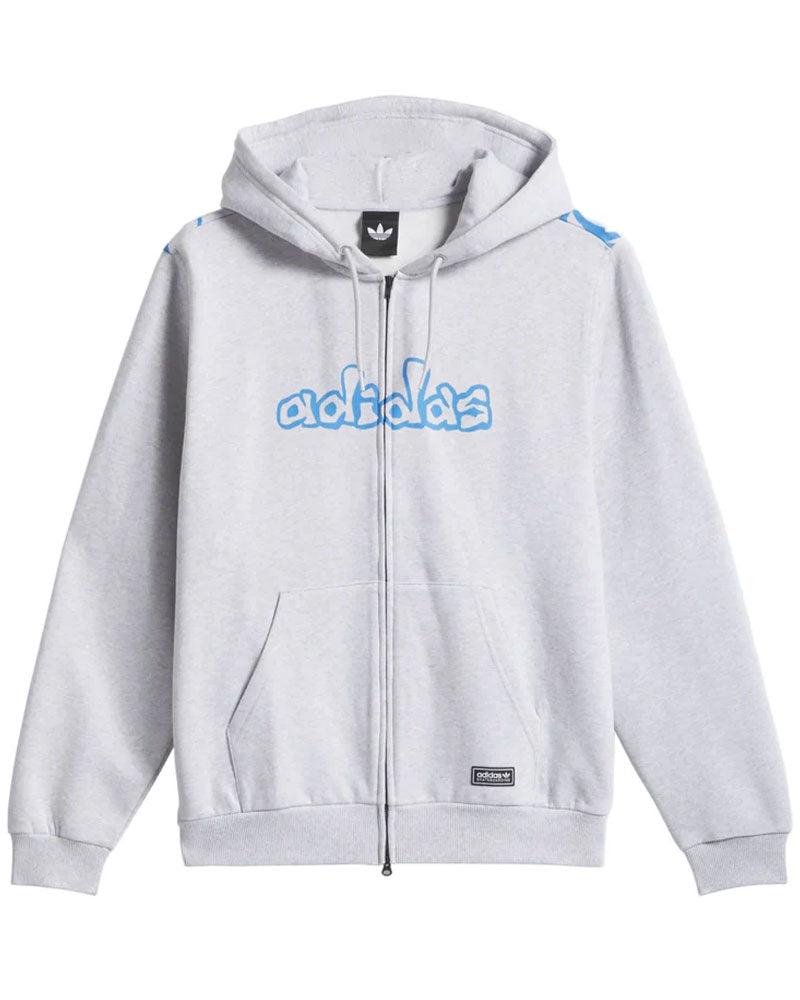 Adidas SB Kogan Cult Zip Hoodie Light Gray Heather/Lucid Ray Blue
