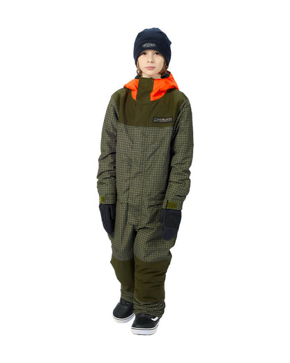 Airblaster Kids' Freedom Suit Olive Grid/Orange 2027