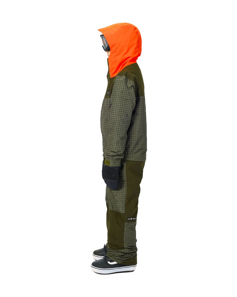 Airblaster Kids' Freedom Suit Olive Grid/Orange 2027