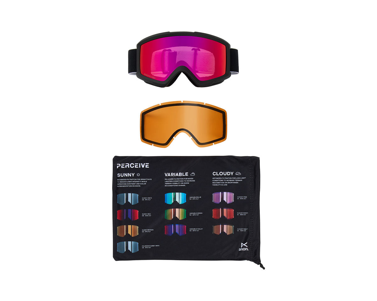 Anon Helix 2.0 Goggle Black/Perceive Sunny Red + Bonus Lens 2026