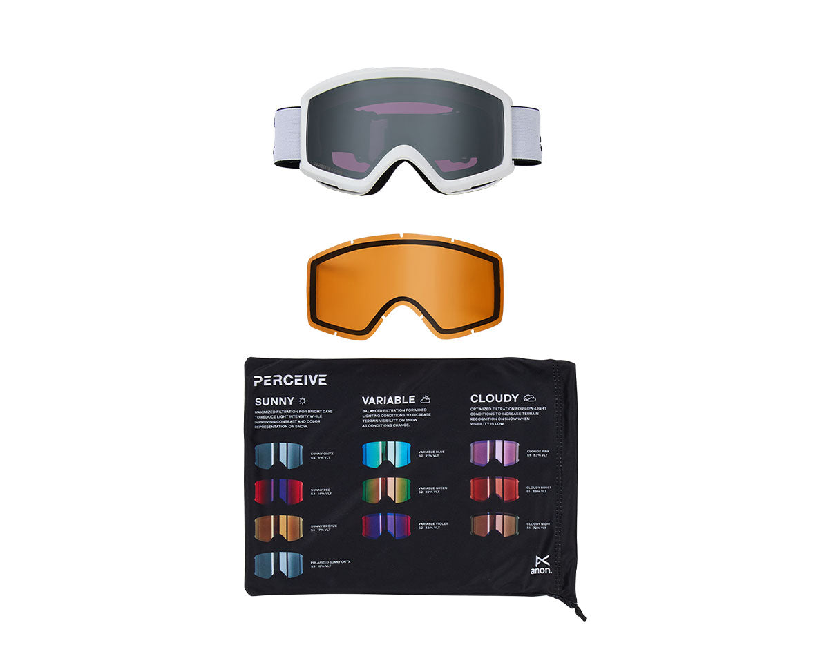 Anon Helix 2.0 Goggles White/Perceive Sunny Onyx + Bonus Lens 2027