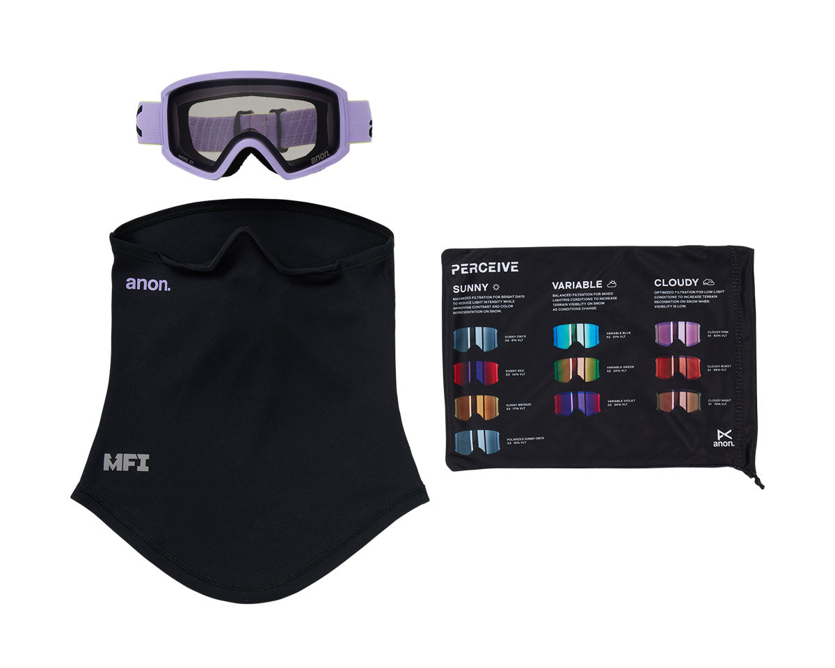 Anon Kids' Tracker 2.0 Goggle Hyper Lilac/Smoke + MFI Face Mask 2026