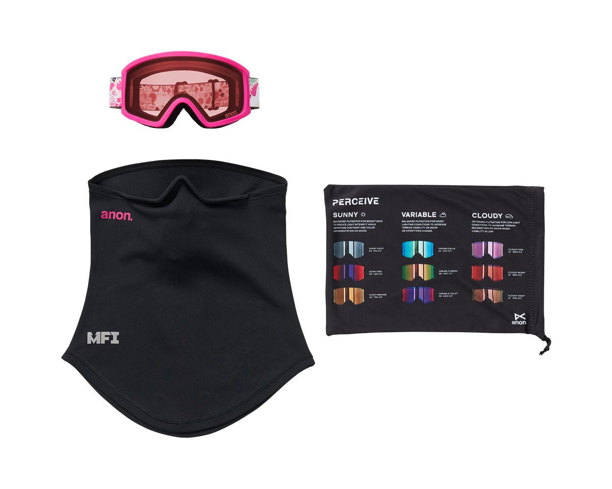 Anon Kids' Tracker 2.0 Goggle Unicorns/Pink Amber + MFI Face Mask 2026