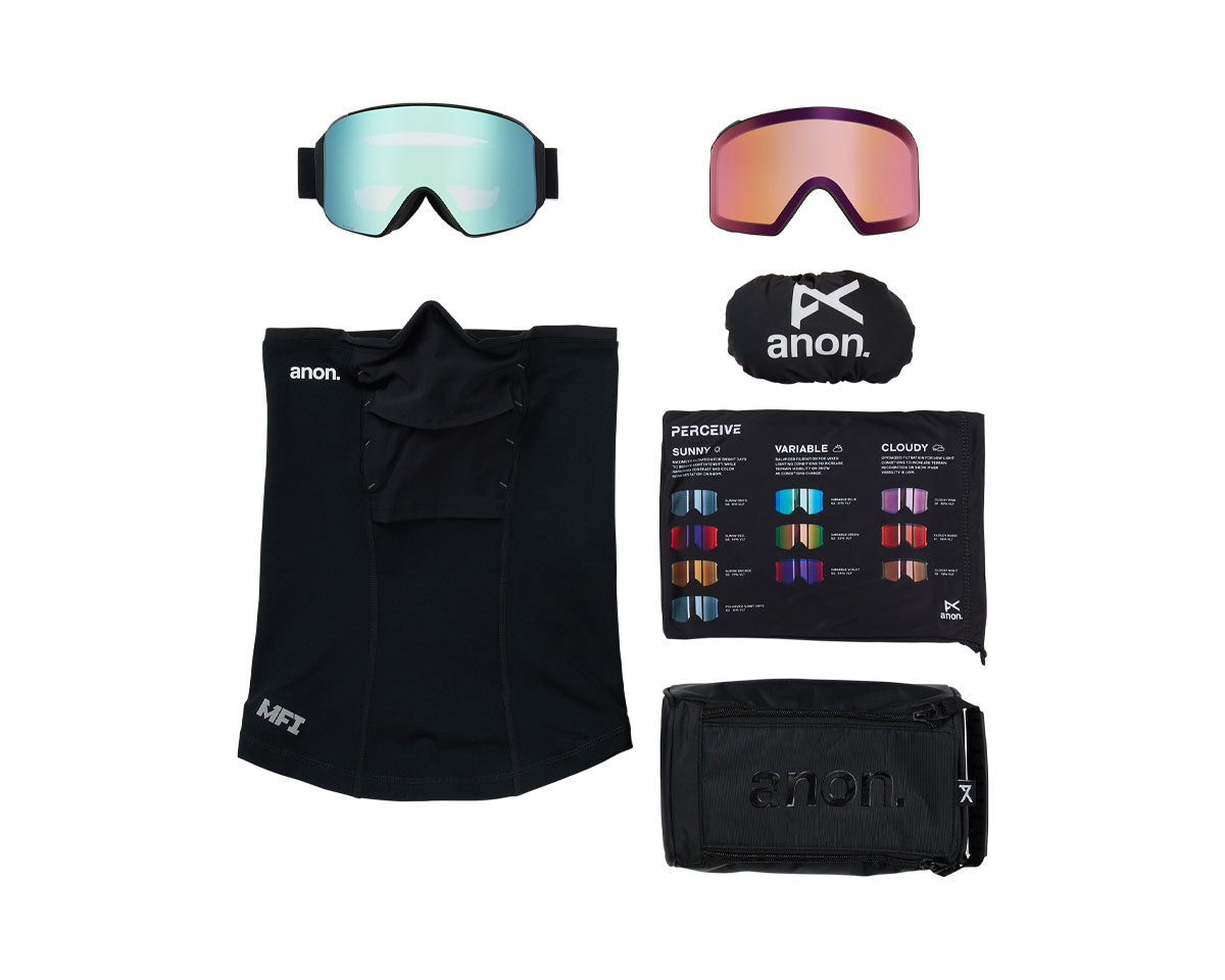 Anon M4 Goggle Black/Perceive Variable Blue + Bonus Lens + MFI Face Mask 2026