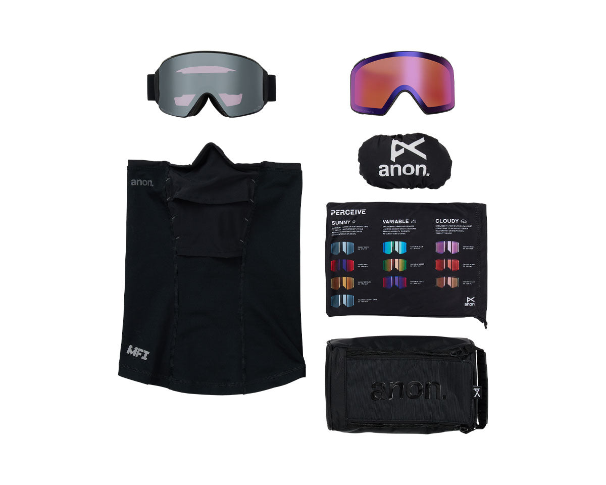Anon M4 Goggle Smoke/Perceive Sunny Onyx + Bonus Lens + MFI Face Mask 2026