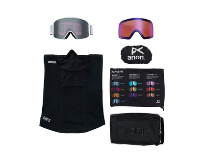 Anon M4 Goggle White/Perceive Sunny Onyx + Bonus Lens + MFI Face Mask 2026