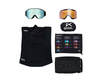 Anon M4S Goggle Black/Perceive Variable Blue + Bonus Lens + MFI Face Mask 2027