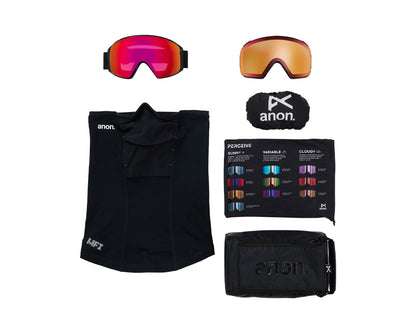 Anon M4S Goggle Black/Perceive Sunny Red + Bonus Lens + MFI Face Mask 2026