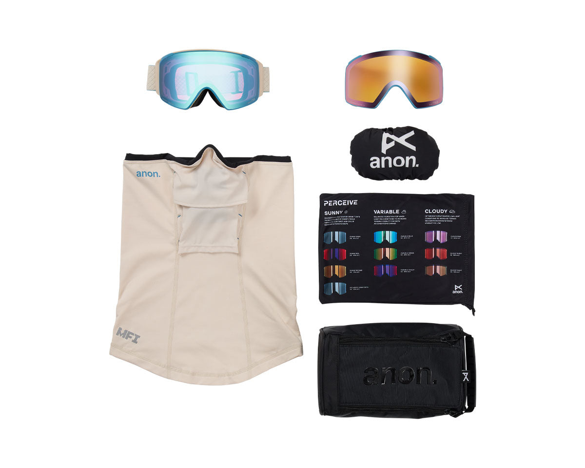 Anon M4S Low Bridge Goggle Oat/Perceive Variable Blue + Bonus Lens