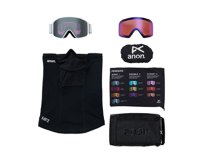 Anon M4S Goggle White/Perceive Sunny Onyx + Bonus Lens + MFI Face Mask 2027