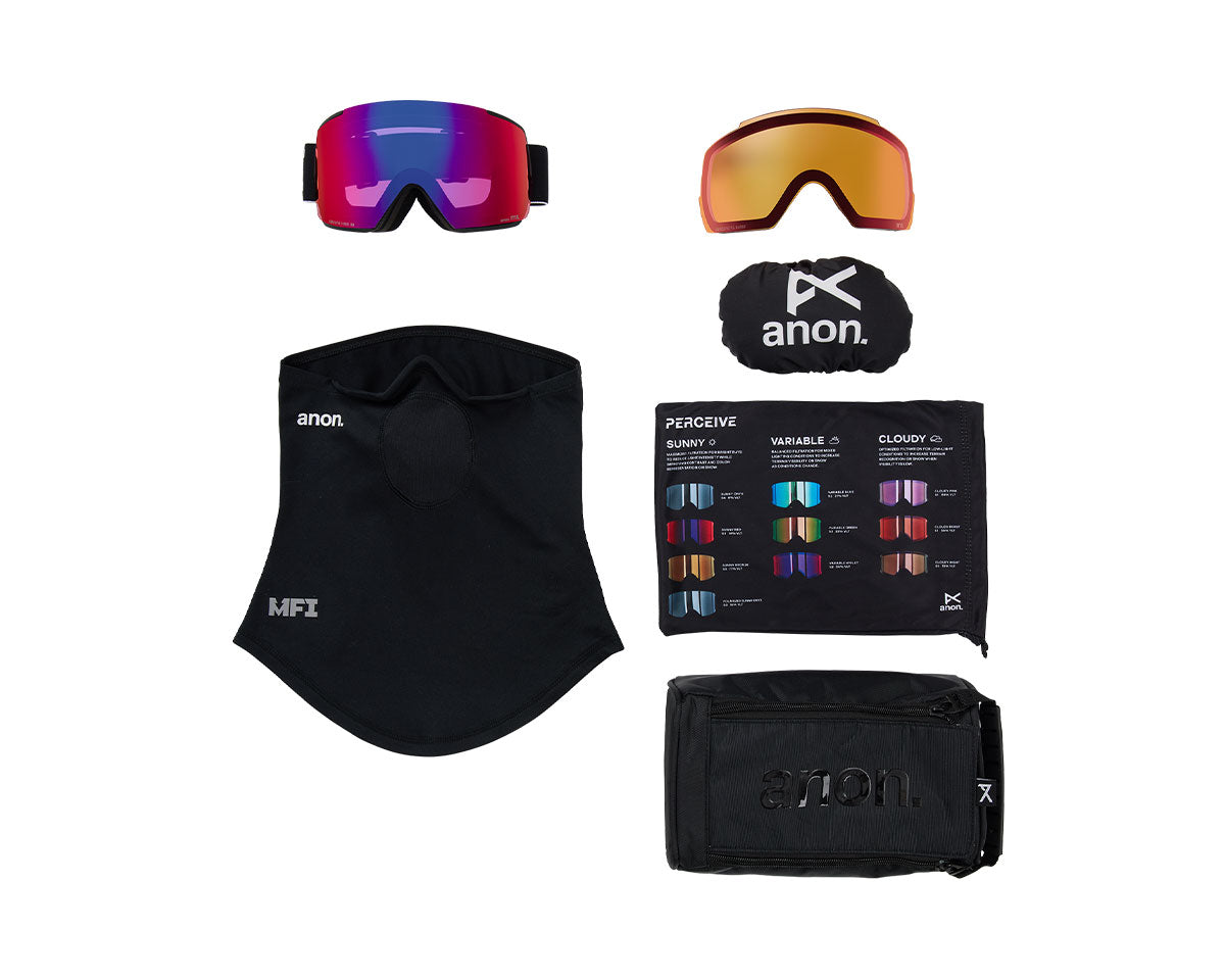 Anon M5 Goggle Black/Perceive Sunny Red + Bonus Lens + MFI Face Mask 2027