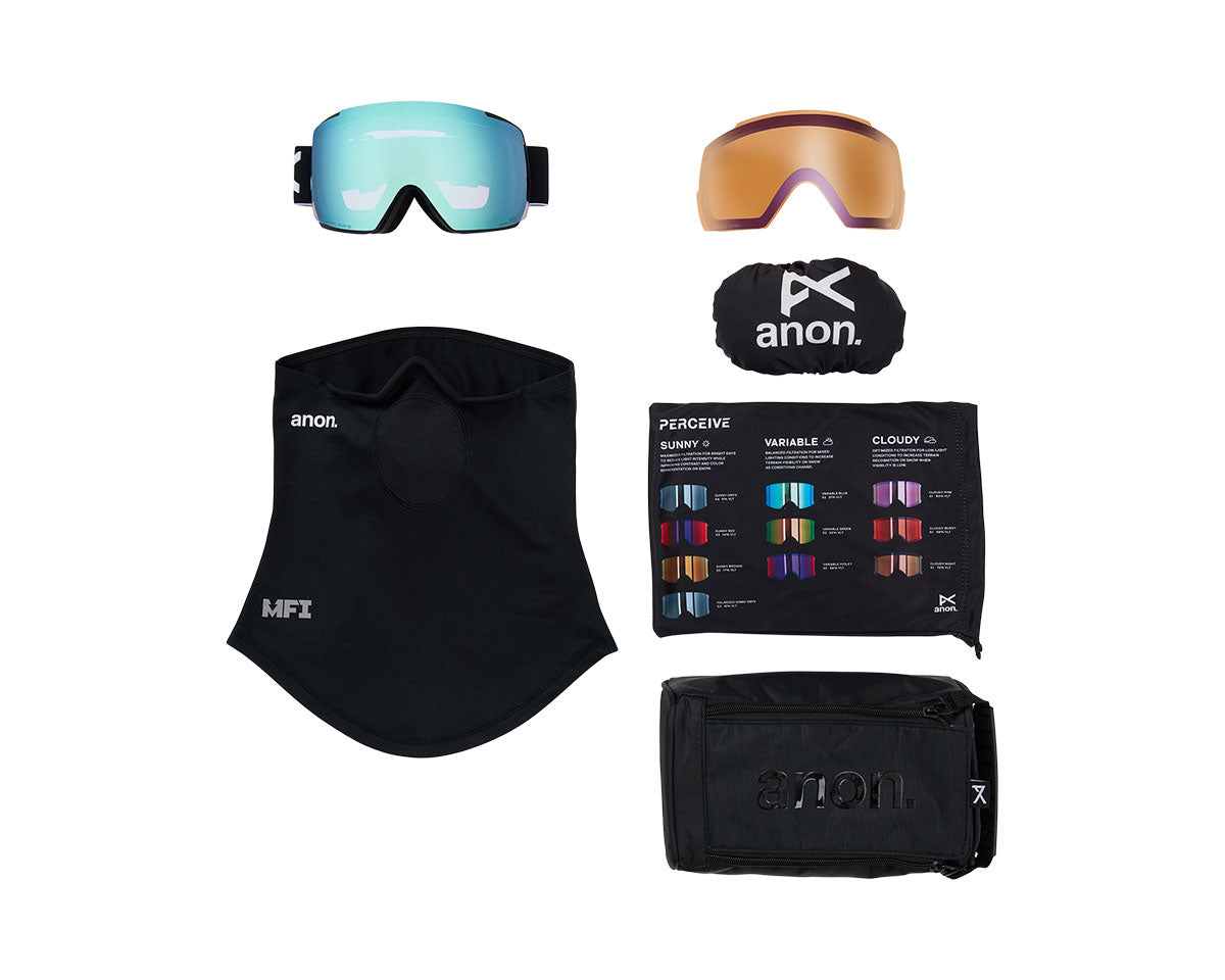 Anon M5 Goggle Black/Perceive Variable Blue + Bonus Lens + MFI Face Mask 2027