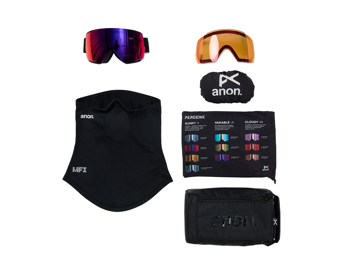 Anon M5S Goggle Black/Perceive Sunny Red + Bonus Lens + MFI Face Mask 2027