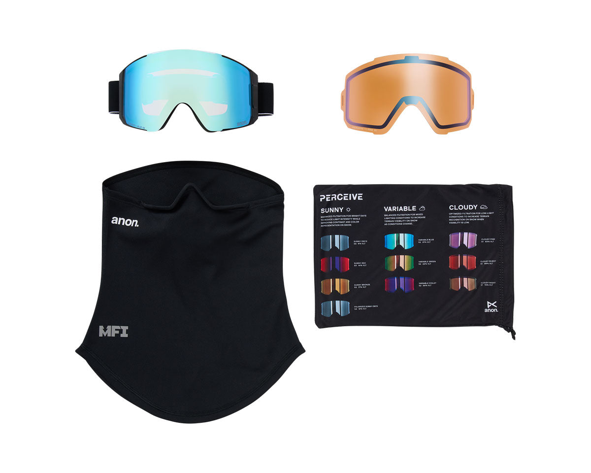 Anon Sync Goggle Black/Perceive Variable Blue + Bonus Lens + MFI Face Mask 2026