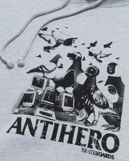Anti-Hero Pigeon Intelligence Hoodie Grey Heather