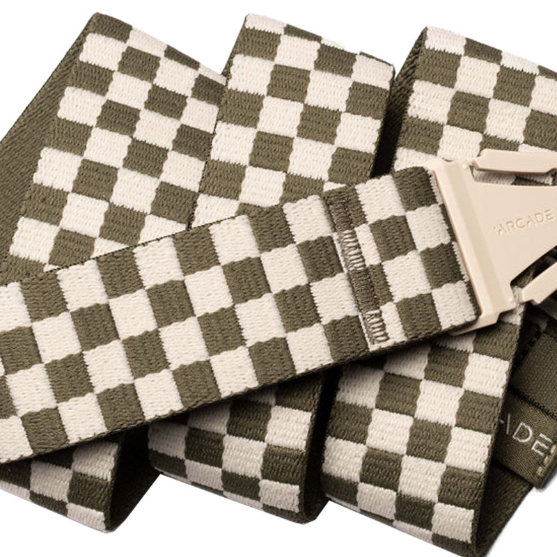 Arcade Check Belt Crocodile/Khaki