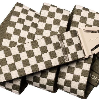 Arcade Check Belt Crocodile/Khaki