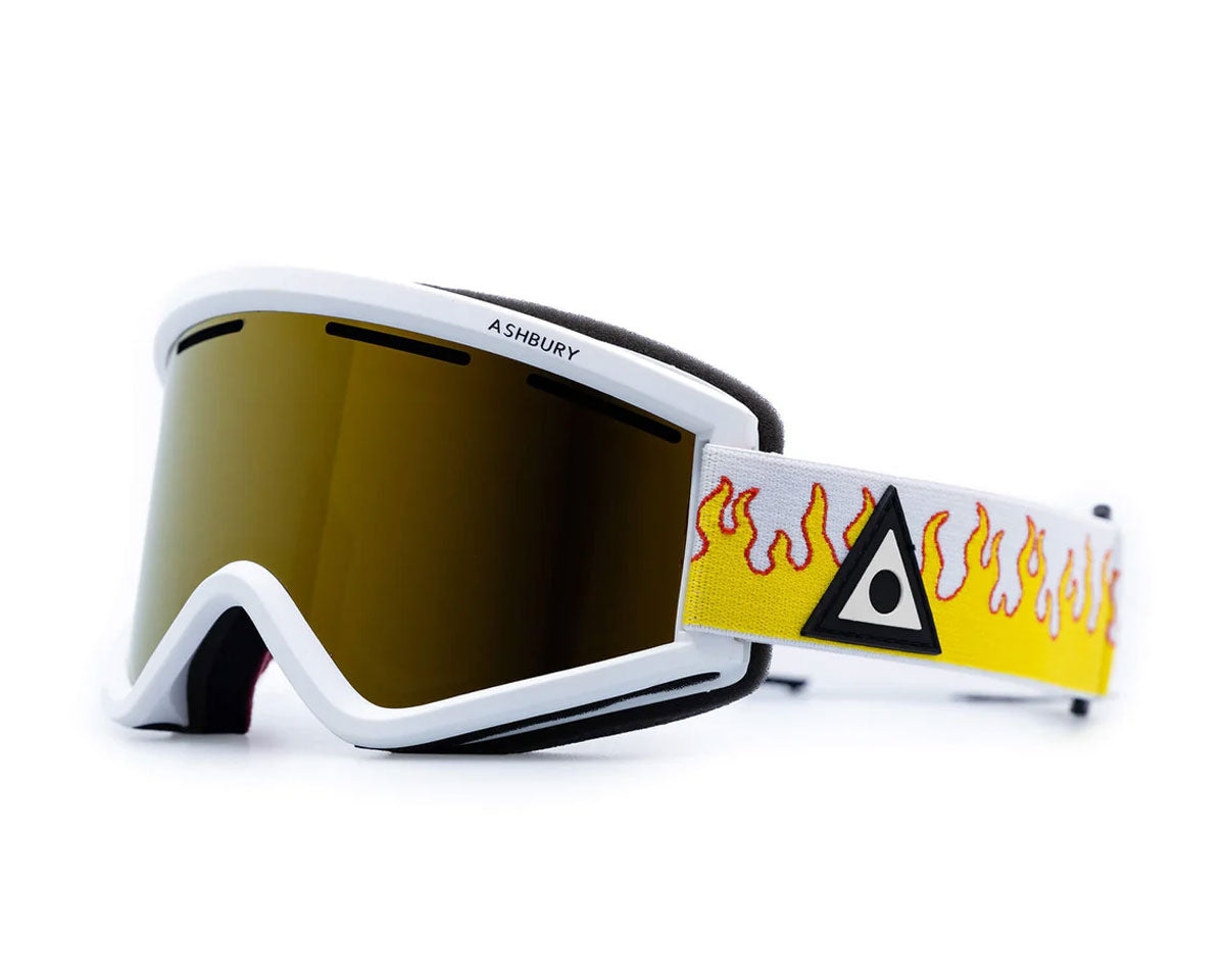 Ashbury Blackbird Goggle White Flame/Champagne Gold Mirror + Bonus Lens 2026