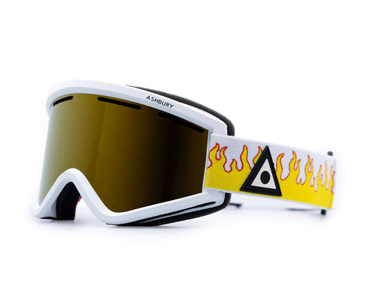 Ashbury Blackbird Goggle White Flame/Champagne Gold Mirror + Bonus Lens 2026