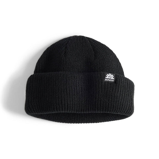 Autumn Double Roll Beanie Black 2026
