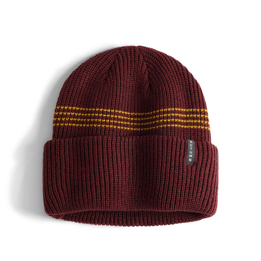 Autumn Mini Stripe Beanie Burgundy 2026