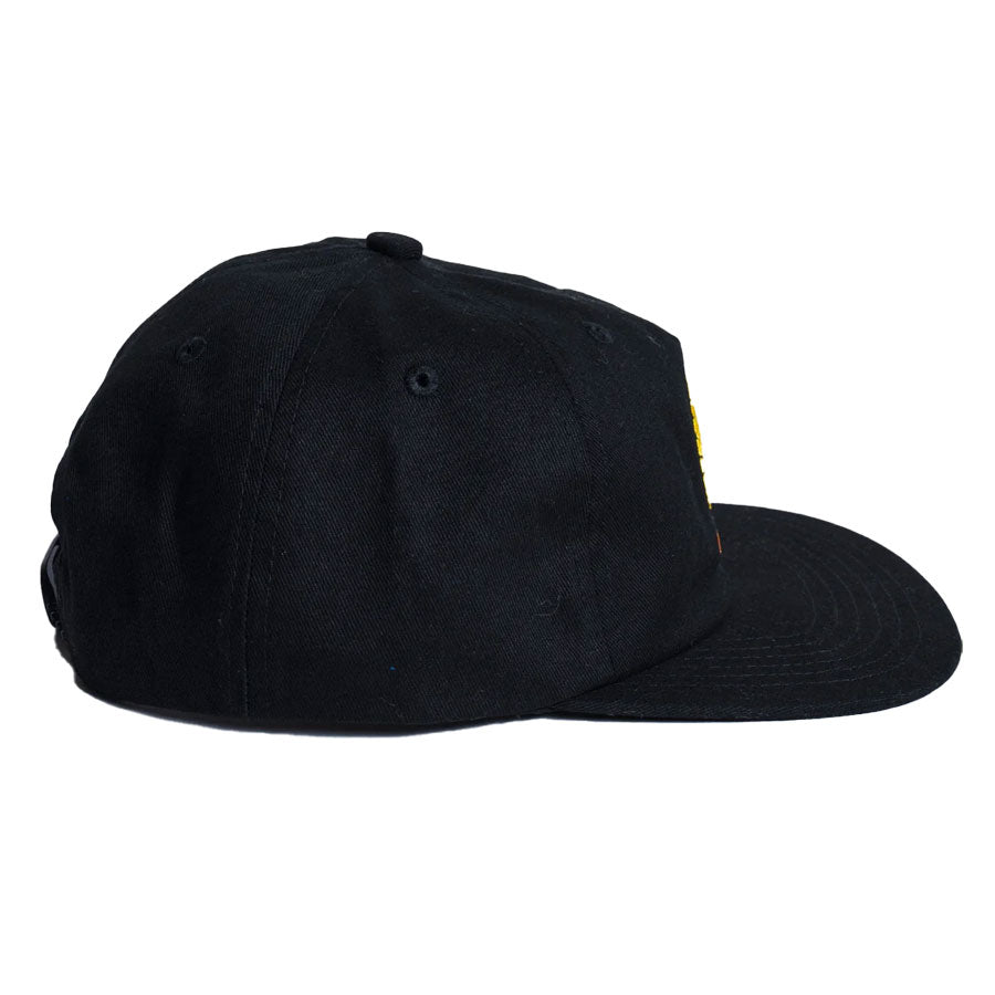 Autumn Twill Five Panel Snapback Cap Black 2027