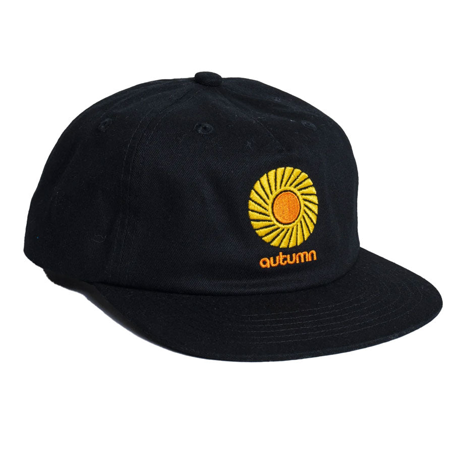 Autumn Twill Five Panel Snapback Cap Black 2027