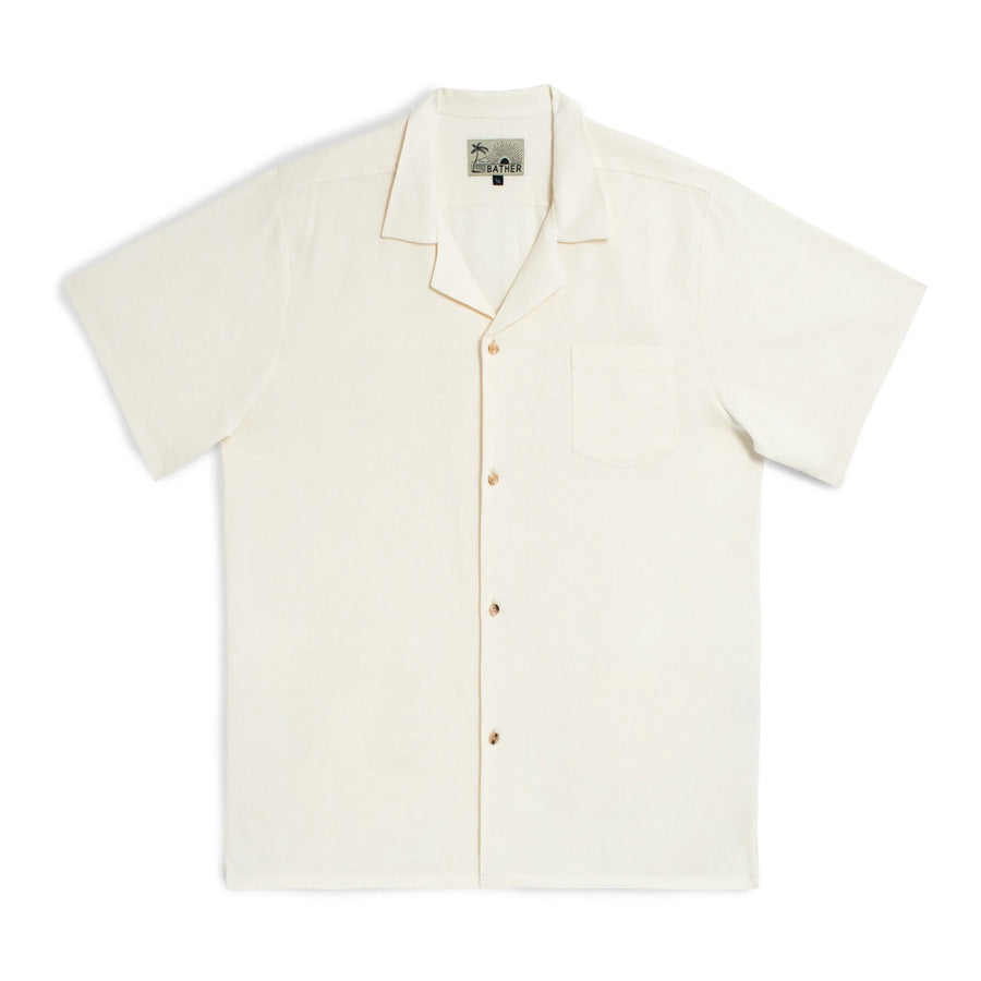 Bather Pearl Linen Camp Shirt - Natural