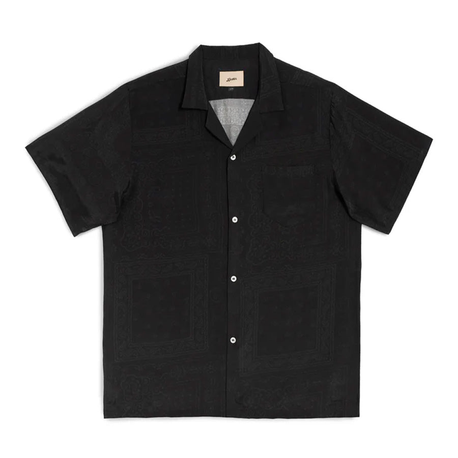 Bather Tonal Bandana SS Camp Shirt - Black