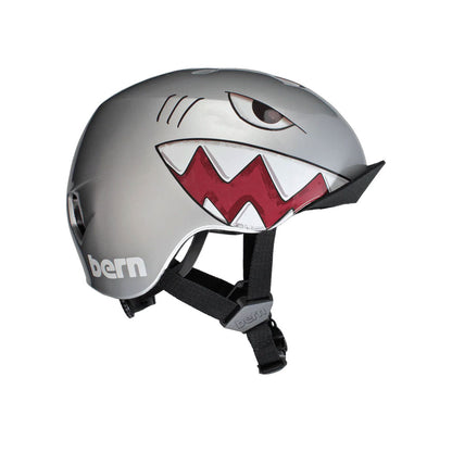 Bern Kids Nino DVRT Helmet Metallic Silver Shark Bite 2026