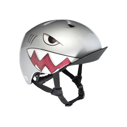 Bern Kids Nino DVRT Helmet Metallic Silver Shark Bite 2026