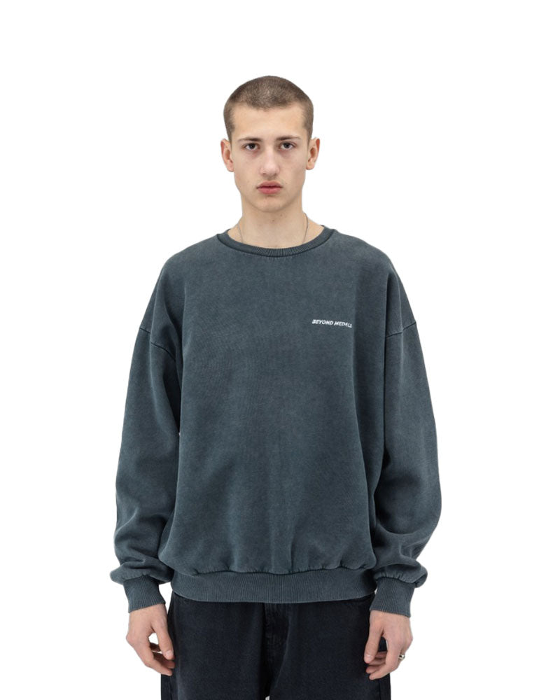 Beyond Medals Distressed Logo Crewneck Black