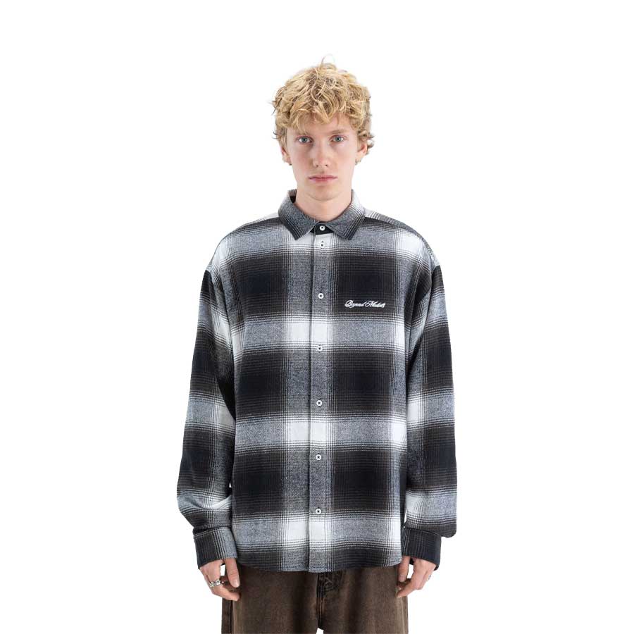 Beyond Medals Faded Check Shirt Black 2027