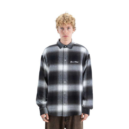 Beyond Medals Faded Check Shirt Black 2027