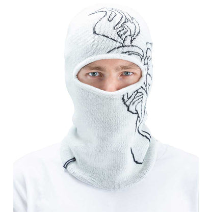 Beyond Medals Jacquard Knit Balaclava Angel White 2027